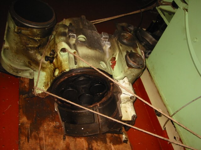 Damaged ships cylinder head
